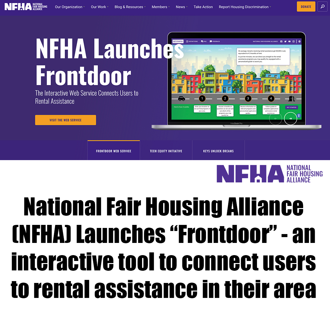 LYTECollective's tweet photo. The National Fair Housing Alliance (#NFHA)  @natfairhouse  launched #Frontdoor - an interactive website that quickly connects #renters to #rentalassistance and #utilityassistance programs available in their #community. 

Visit #Frontdoor here - https://t.co/AtHf868k8x https://t.co/pJHK7lZIbR
