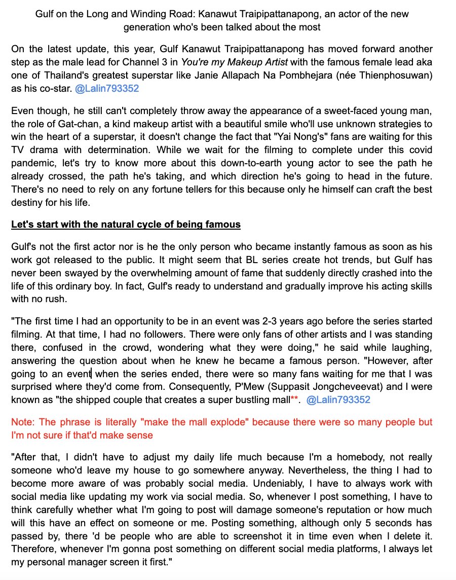 Lalin793352's tweet photo. Translation of #theurbanlifestylemagazine #issue28
#GulfKanawut #กลัฟคณาวุฒิ #MGLalinTrans https://t.co/gI8RObXMtP