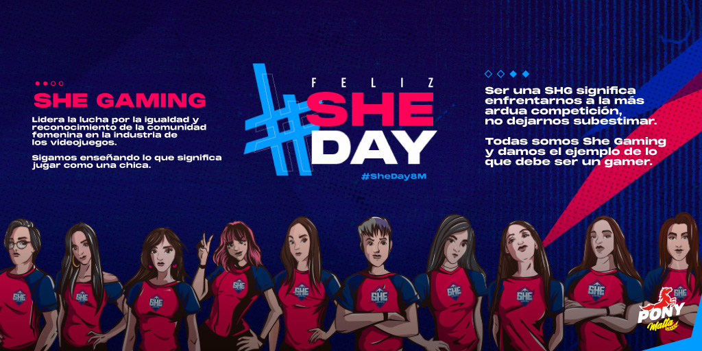 shegamingcol's tweet photo. #SheDay8M no se celebra, se conmemora. Resaltamos la lucha de la comunidad femenina por la igualdad y reconocimiento de nuestra participación en la industria de los videojuegos. 

Es nuestro momento de redefinir las reglas de juego. 

#SheGaming #DiaDeLaMujer #Marzo8 https://t.co/T4chMHqO8N