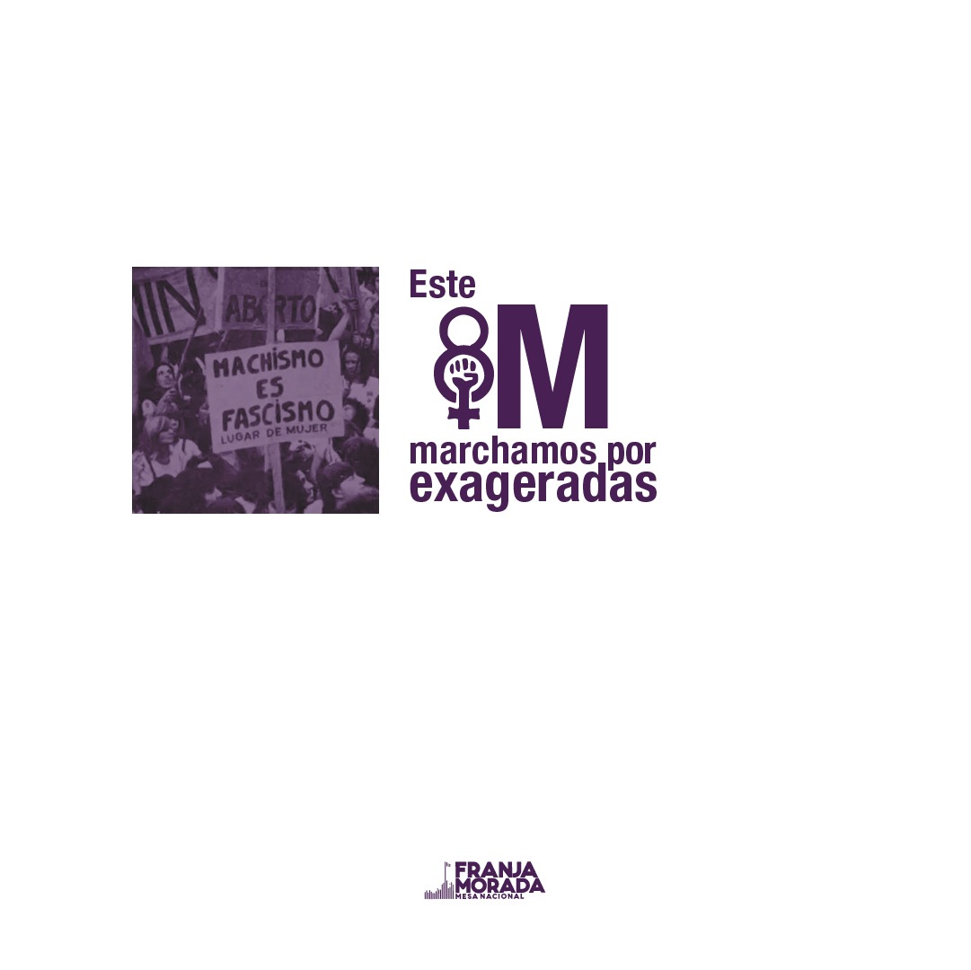 💜 Somos un montón de adjetivos que describen lo que somos: combativas, trabajadoras, críticas, fuertes, capaces, valientes y luchadoras. #8M