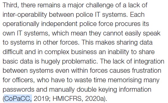 The Strategic Review of Policing Report has referenced the <a href="/CoPaCC/">CoPaCC</a> <a href="/PolicingInsight/">Policing Insight</a> Police ICT: User Perspectives series of reports. See the full series of reports here for insights into officers and staff views on police ICT provision policinginsight.com/report-type/co…