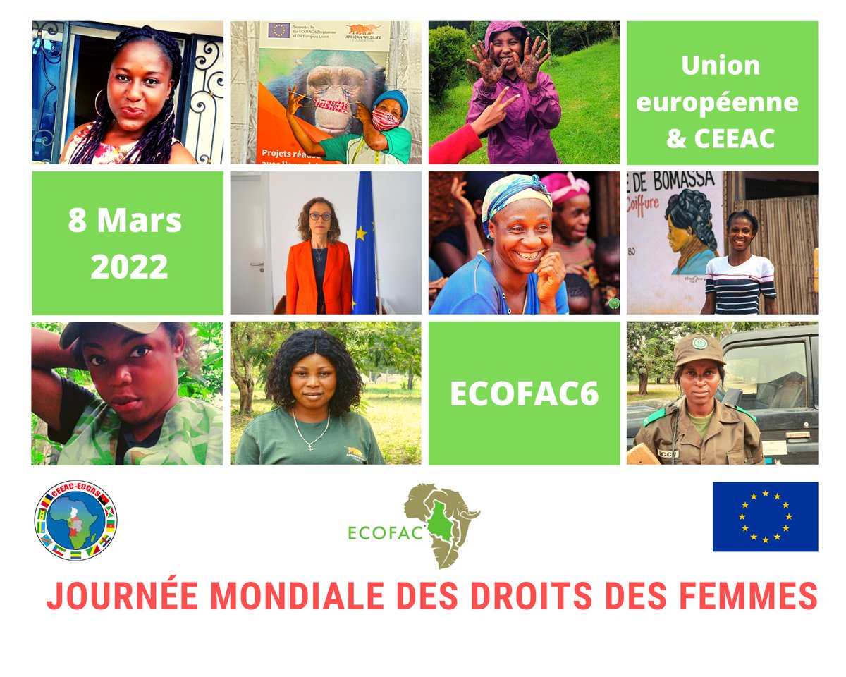 ecofac6's tweet photo. Le Programme régional #ECOFAC6 #UE souhaite bonne fête à toutes les femmes. Avec une pensée tout particulière pour les femmes qui, chaque jour, travaillent pour la conservation. https://t.co/tEgqPHur4N