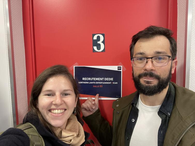 PlayNebulae's tweet photo. #Backstage #Tuesdayevent 

We told you we are #hiring. Well, today, 2 of our team members were invited to meet ICAN students, it's the #gamingSchool where Vincent, our Lead Game Designer is a teacher! 

Check out our website for our current job offers: https://t.co/xkqnSgDGVP https://t.co/YRIctTJ9gT