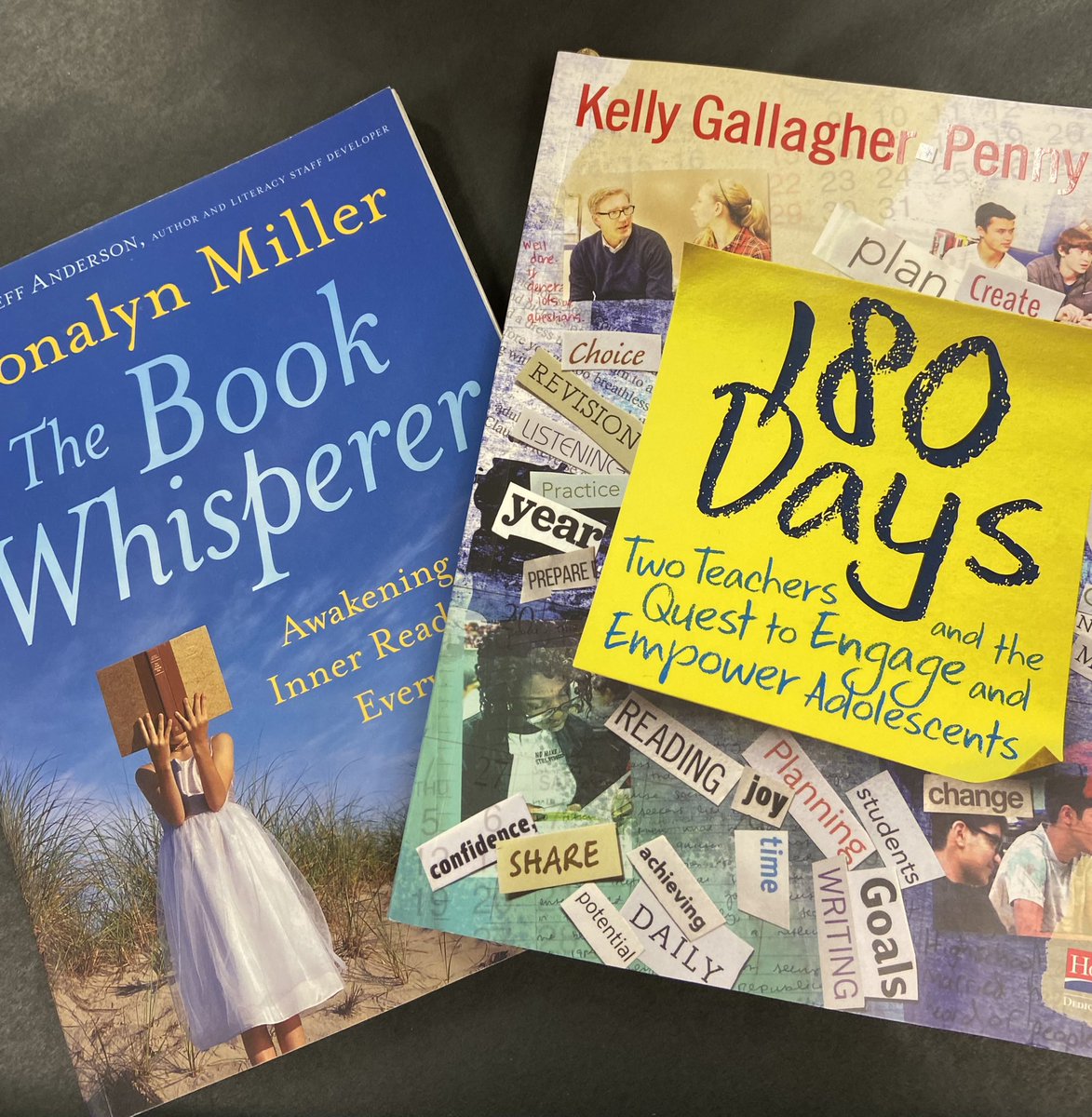 Using the work of <a href="/donalynbooks/">Donalyn Miller</a> <a href="/KellyGToGo/">Kelly Gallagher</a> and @pennykittle with colleagues today. Learning and growing as teachers for our students. #WinWin #WeRead