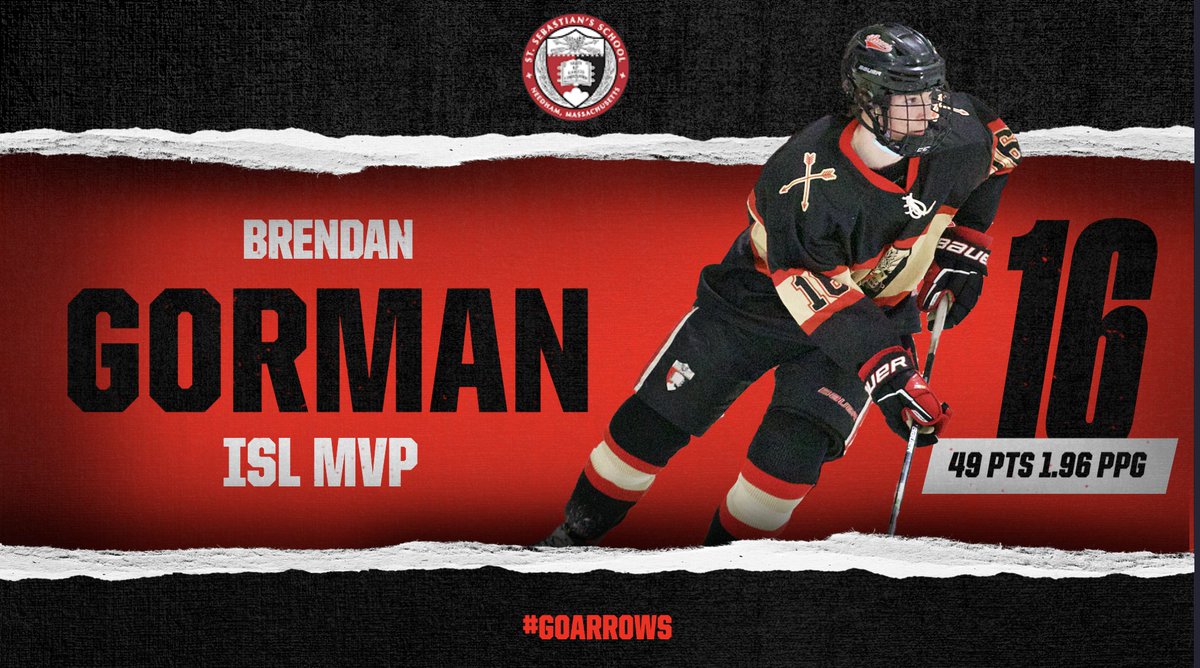 StSebsHockey's tweet image. GORMO IS THE ISL MVP! Congratulations to Brendan on a well-deserved ISL MVP. Brendan had 49pts this season averaging 1.96ppg.