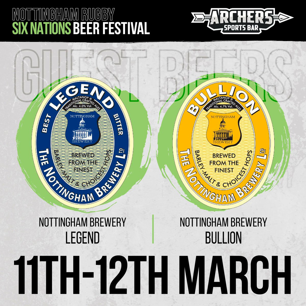 NottinghamRugby's tweet photo. Final 2! 🍻
Heres the last two beers that will be provided by Nottingham brewery for this weekends beer festival! 🏹
For full round up of all the beers released today check out our facebook! 
Tomorrow we will have another brewery for you all to look forward to. 🟢⚪️
#Archers https://t.co/sjqa9Q3EhM