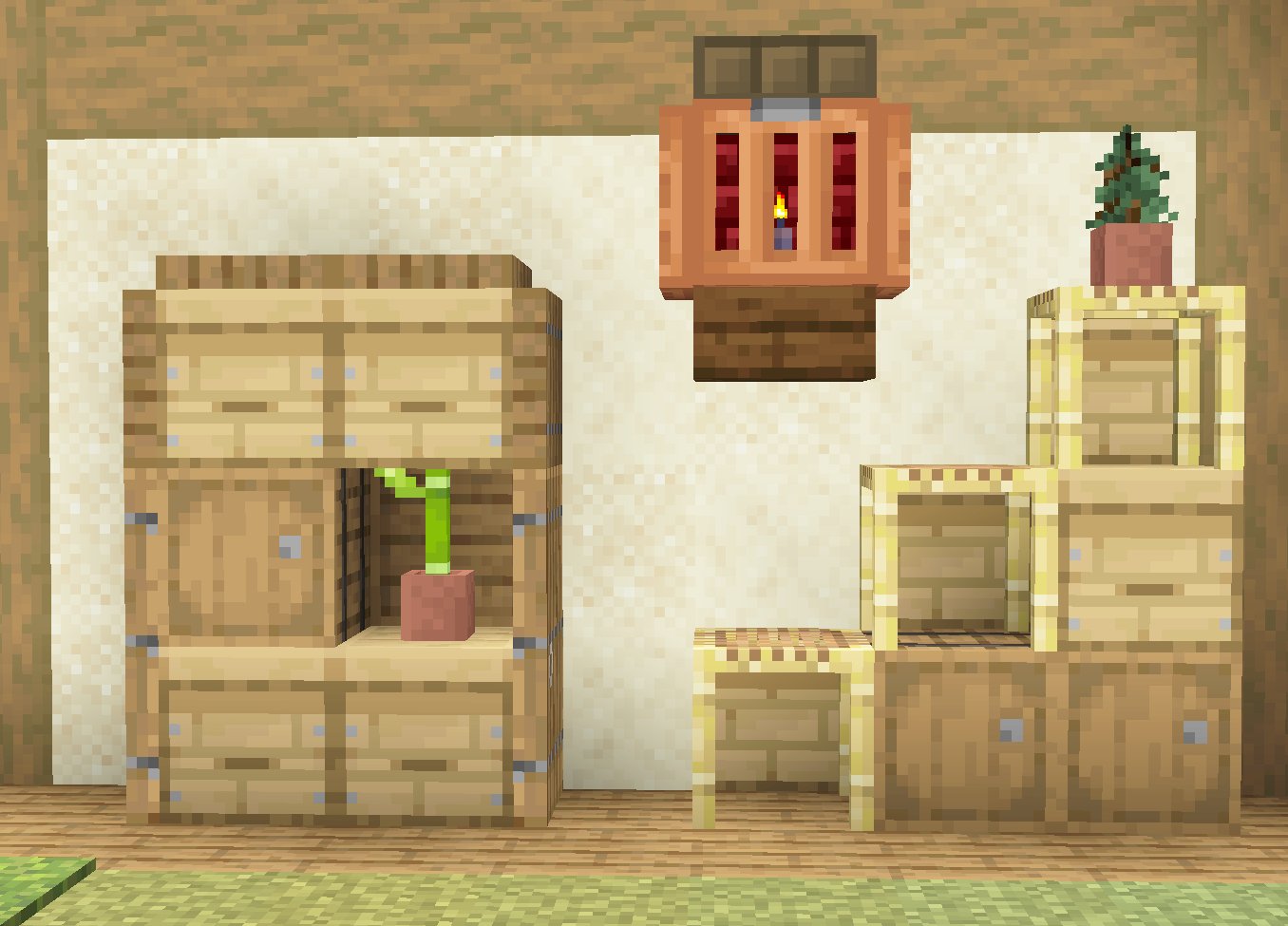 わかさん 伊呂波和歌 Minecraft マイクラ内装 和風 家具シリーズ 茶箪笥 提灯 階段箪笥ａ T Co Pbtx38ui6h Twitter