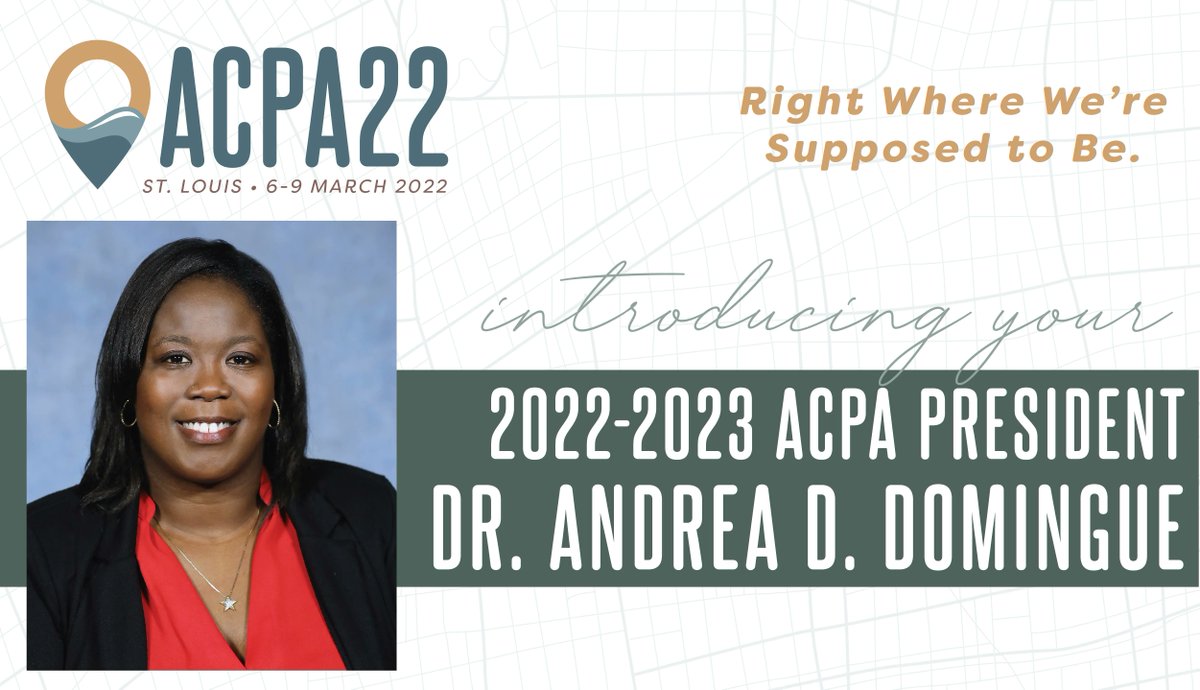 Dr. Andrea D. Domingue is officially <a href="/acpaprez/">Dr. Rachel Aho</a>! Share your congratulations and well wishes to Dre as she begins her 2022-2023 ACPA Presidency!