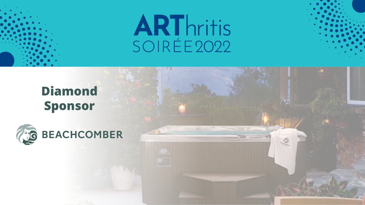 Arthritis Research Canada (@arthritis_arc) on Twitter photo We’re thrilled to have @BeachcomberTubs as a 2022 ARThritis Soirée Diamond Sponsor. Thank you for giving back to the community by supporting vital #ArthritisResearch and helping more than 6 million Canadians triumph over #arthritis. arthritissoiree.ca We’re thrilled to have @BeachcomberTubs as a 2022 ARThritis Soirée Diamond Sponsor. Thank you for giving back to the community by supporting vital #ArthritisResearch and helping more than 6 million Canadians triumph over #arthritis. arthritissoiree.ca