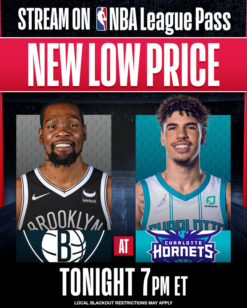 NBA on X: TONIGHT on NBA League Pass at 7pm/et, #8 in the East Charlotte  Hornets look for their 3rd straight win as they host #9 in the East  Brooklyn Nets! Stream