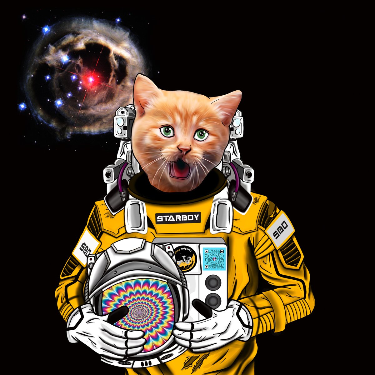 Don't let this kitty hypnotize you with it's visor!