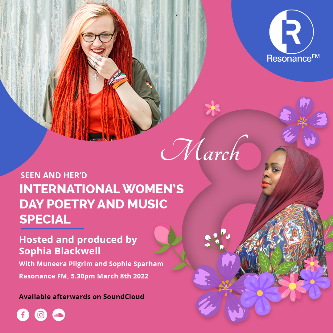 Sophia Blackwell (@sophiablackwell) on Twitter photo Turn over to Resonance FM at 5.30 for a special one-off show with <a href="/MuniPilgrim/">Muneera Pilgrim</a> <a href="/SophieSparham/">Sophie Sparham</a> @MIRIofficialuk <a href="/AddctvpHlspHy/">Addictive pHilosopHy</a>, hosted and produced by Yours Truly! <a href="/ResonanceFM/">Resonance FM</a> #InternationalWomensDay2022 #PoetsSupportingPoets Turn over to Resonance FM at 5.30 for a special one-off show with <a href="/MuniPilgrim/">Muneera Pilgrim</a> <a href="/SophieSparham/">Sophie Sparham</a> @MIRIofficialuk <a href="/AddctvpHlspHy/">Addictive pHilosopHy</a>, hosted and produced by Yours Truly! <a href="/ResonanceFM/">Resonance FM</a> #InternationalWomensDay2022 #PoetsSupportingPoets