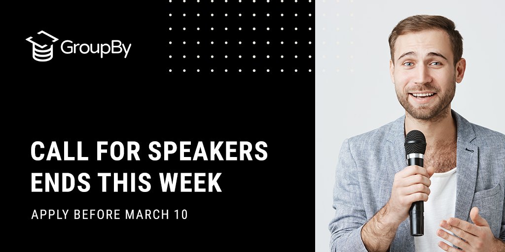 The deadline for Speaker submissions is coming up at the end of this week. Don't miss this chance to engage with the #Data community and share your knowledge. #GroupBy #SQL #DataPlatform #DataConference 

Submit your session before Thursday, March 10: loom.ly/hdxpb_E
