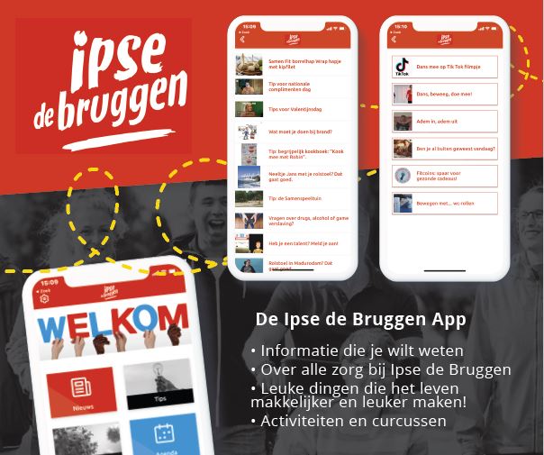 ipsedebruggen's tweet photo. Nieuwe app speciaal voor cliënten Ipse de Bruggen!
Lees hier verder: https://t.co/N0UslGWDQs
#altijdmeermogelijk #nieuweapp #clienten #eigenregie https://t.co/i0IBC3rrl5