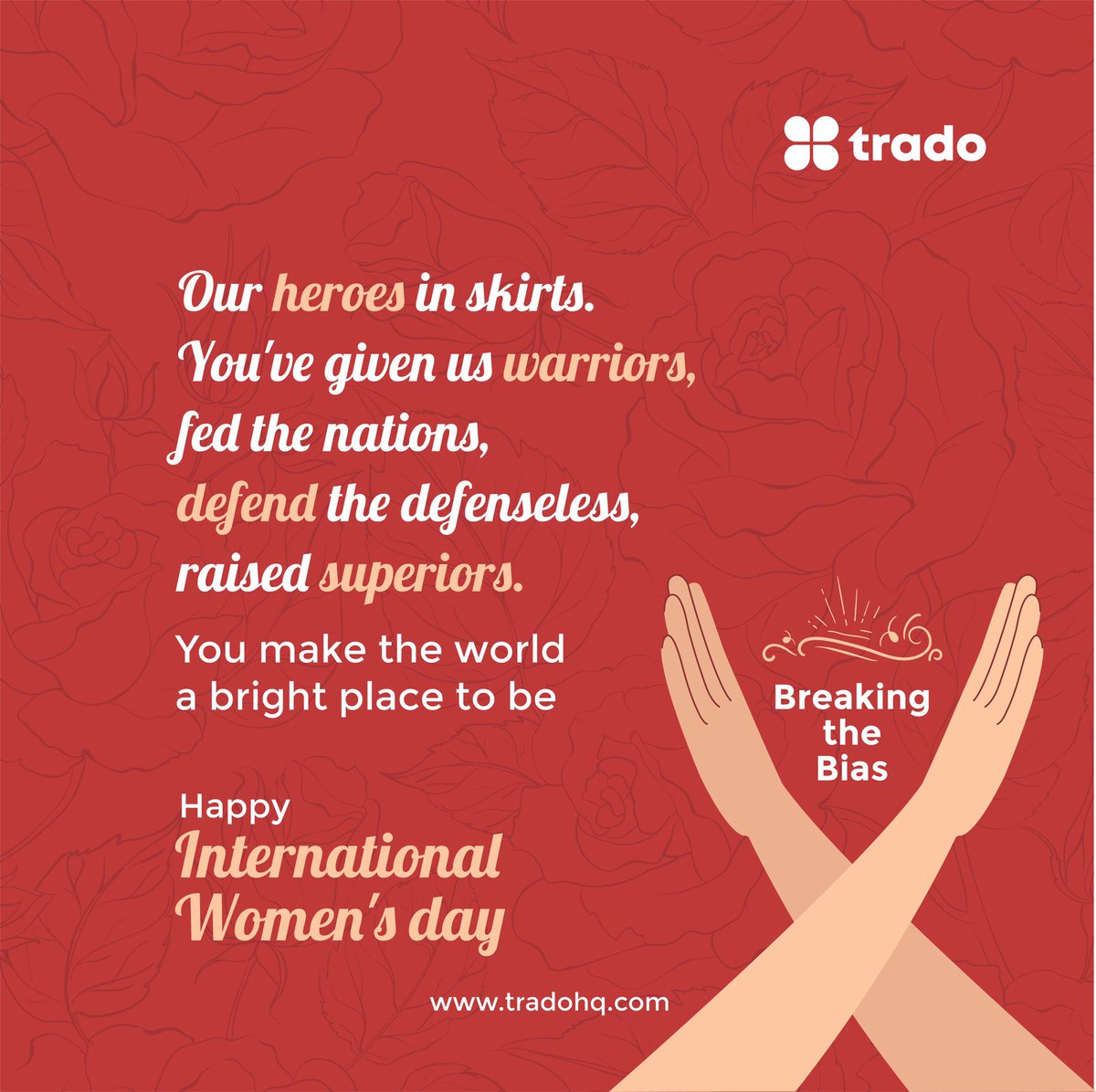 tradoHQ's tweet photo. Our heroes in skirts🧑‍🌾 

Happy International Women's day. https://t.co/XLlpAiKkY0
