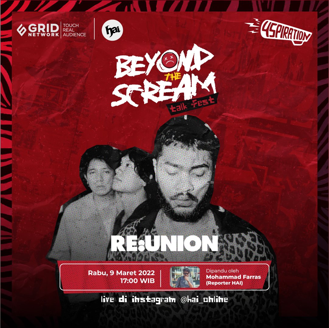 HaiMagazine's tweet photo. Menutup #BeyondTheScream esok, dan juga pas banget dengan Hari Musik Nasional, ada tiga band bakal ngobrol di IG HAI. https://t.co/sNYQNsPJ0I