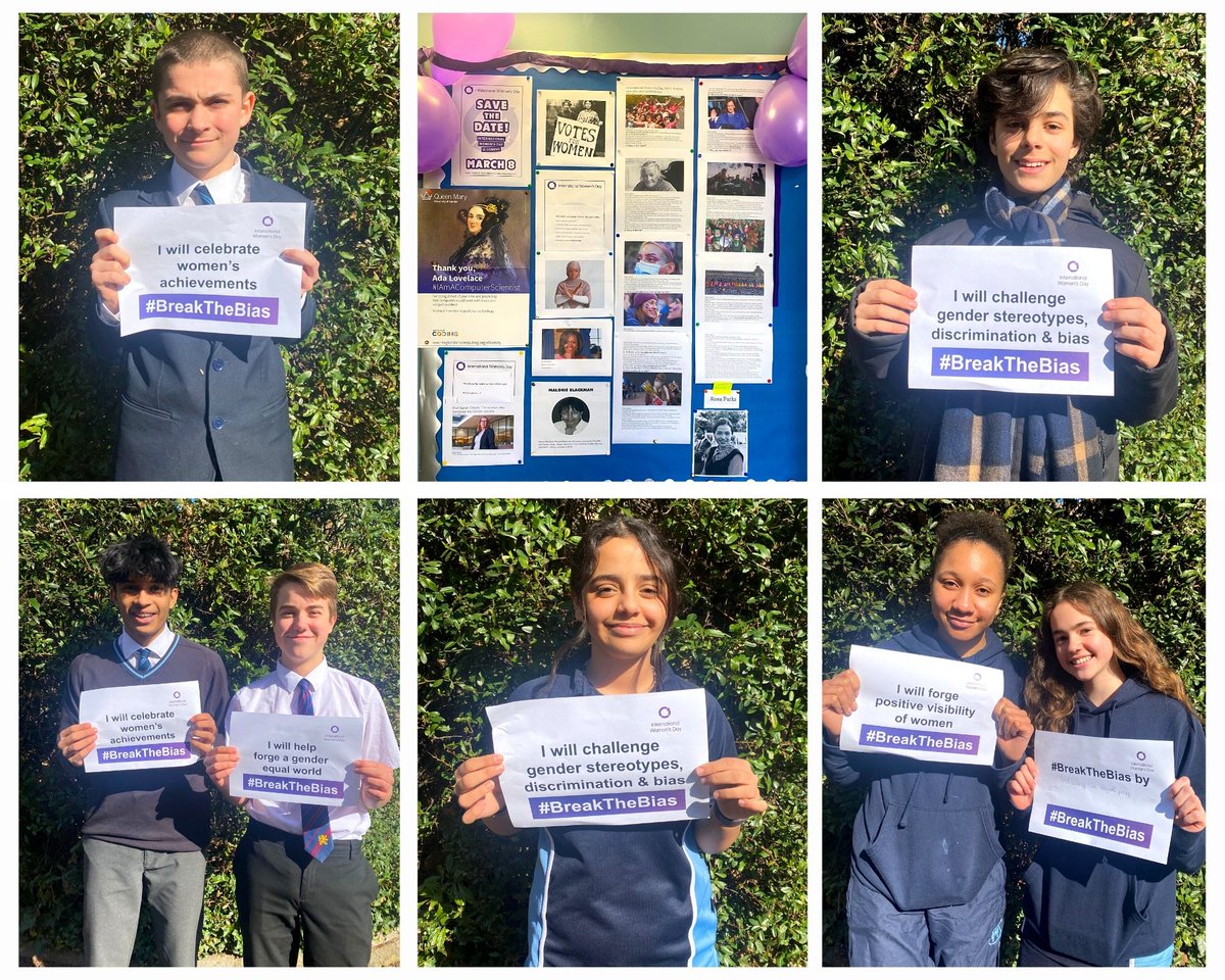 This #InternationalWomensDay NBH Canonbury students are campaigning to #BreakTheBias &amp; end gender discrimination. Celebrating women's achievements throughout history &amp; championing our very own women of tomorrow, our students are helping to forge a gender equal future. #IWD2022
