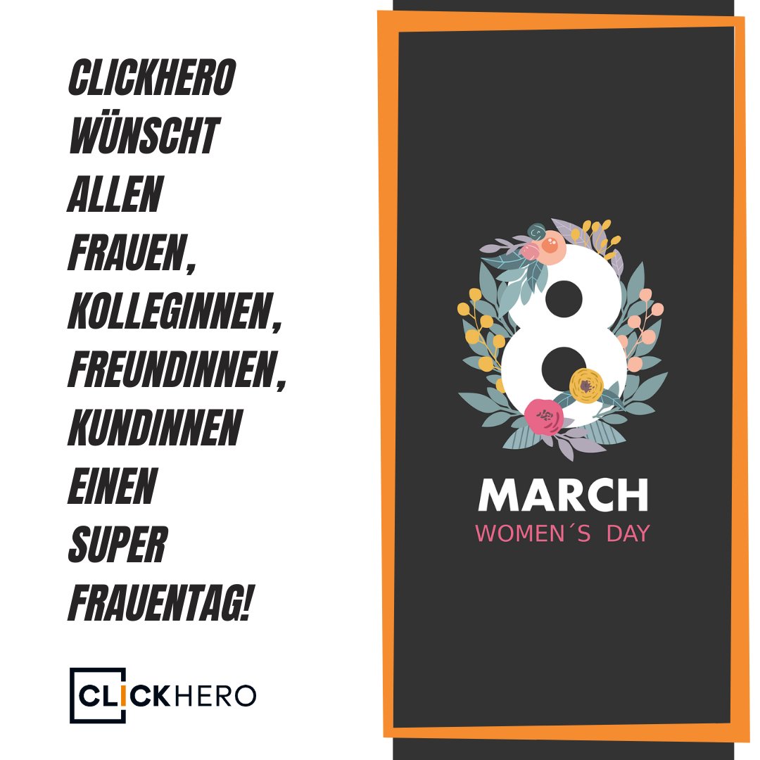 CLICKHEROS's tweet image. Clickhero wünscht allen Frauen, Kolleginnen, Freundinnen, Kundinnen einen super Frauentag. Danke das ihr da seid.

#womensday #Frauentag #Clickhero