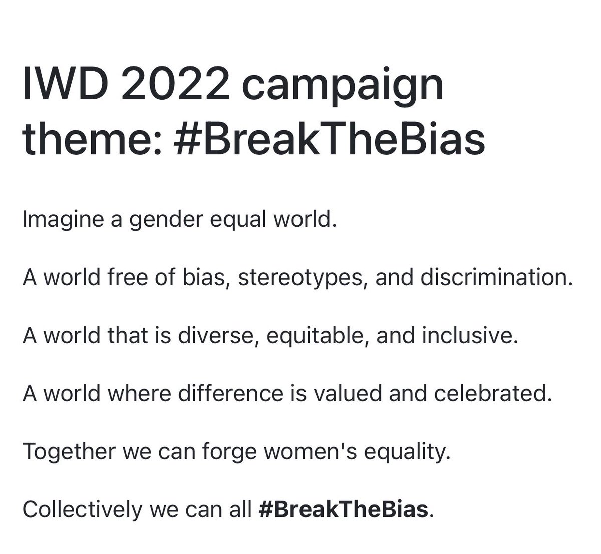 cycleanics's tweet photo. Individually, we're all responsible for our own thoughts and actions - all day, every day.We can break the bias in our communities.We can break the bias in our workplaces.We can break the bias in our schools, colleges and universities. #InternationalWomensDay #IWD #breakthebias https://t.co/mG4RhUV8QU