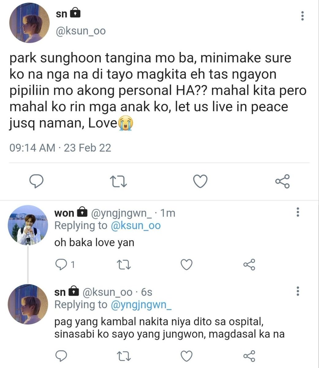 ilauvhoon's tweet photo. Lost Home
sunsun au
cw // mpreg

Known to 'not-like' Sunghoon, Sunoo was appointed to be the actor's temporary Health Assistant. How can Sunoo handle hiding their twins after being forced to leave Hoon 4 years ago now that the actor seems to not know him? https://t.co/maxI5WumWf