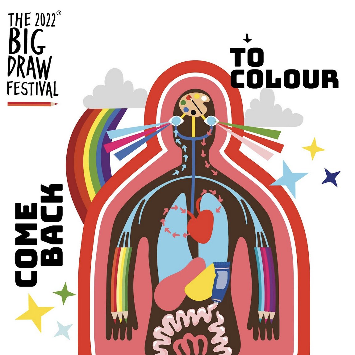 The_Big_Draw's tweet photo. Announcing @The_Big_Draw Festival Theme 2022 #ComeBackToColour ❤️🧡💙 Come Back To Colour is a love letter to each other &amp; the world around us. The theme captures what we hope will be a rediscovery of the vitality &amp; vibrancy in everyone's lives whilst finding joy in all things 💚 https://t.co/RDBJW7yNEj