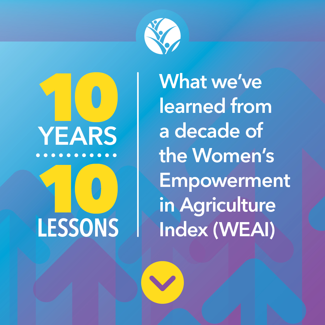 It's 🔟 years since @IFPRI & partners launched WEAI: the first direct measure of #WomensEmpowerment & inclusion in #agriculture. 🎉 weai.ifpri.info For #IWD2022, we're sharing 10 lessons from 10 years of #WEAI! 🧵👇 #InternationalWomensDay #IWD #BreakTheBias #GenderInAg