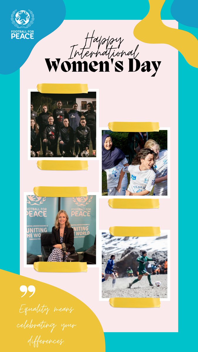 FfP_Global's tweet photo. Happy International Women’s Day from @FfP_Global ✨

“Equality means celebrating our differences” FfP Young Peace Leader

@FfPCentres @HayleyMcQueen 

#Footballforpeace #InternationalWomensDay2022 #IWD22 https://t.co/XXoHrw1oOK