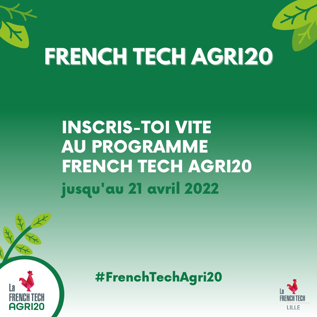 FrenchTechLille's tweet photo. [📢FRENCH TECH AGRI20]
Nouveau programme pour la mission French Tech🔥

🚀Lancement du  #FrenchTechAgri20 nouveau programme d'accompagnement destiné à faire émerger des champions technologiques proposant des innovations de rupture répondant aux défis alimentaires et agricoles🌱🌍 https://t.co/EdEmVnExHs