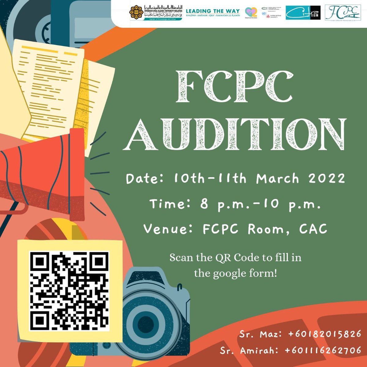 fcpcstudios's tweet photo. Film Creative and Production Club (FCPC) now recruiting new members to be part of the family!🥳
Come join our audition now!

Details are as follows:
Date🗓 10-12 March (THU&amp;FRI)
Time⏰ 8-10 pm
Venue : Fcpc Room, Cac

Kindly fill the google form to join: ⬇️
https://t.co/Rq4F8VQS8i https://t.co/URZJdnw3te