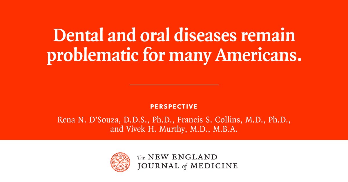 NEJM's tweet photo. The highest burden of dental and oral disease is shouldered by marginalized and chronically underserved groups. Moving forward, we need to forge a path for oral health care that prioritizes overall health, prevention, access, affordability, and equity. https://t.co/bjXnitb6FN https://t.co/zGgQrJOQRt