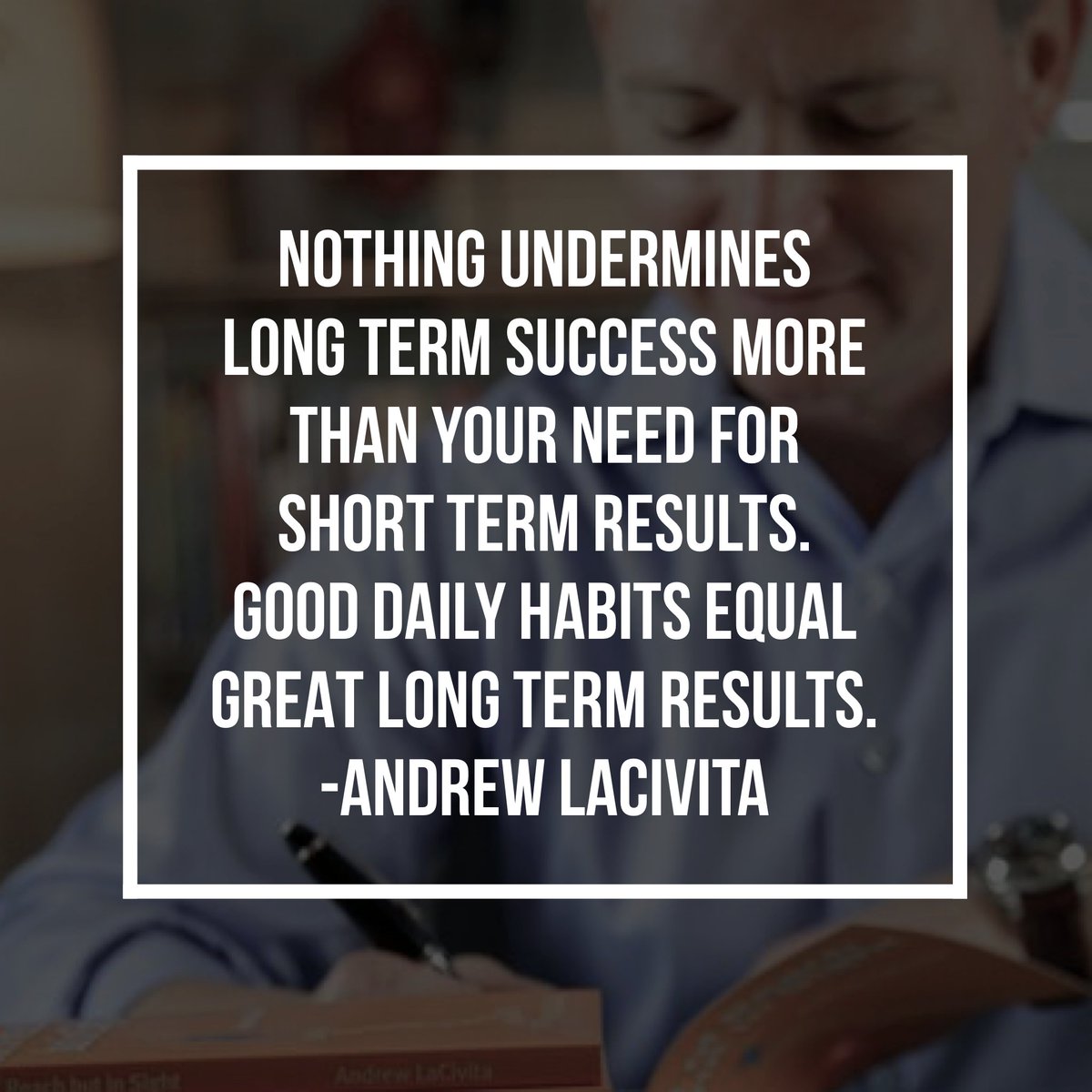 arlacivita's tweet photo. Nothing undermines long term success more than your need for short term results. Good daily habits equal great long term results.

#motivation #motivational #motivationquote #inspiration #success #careercoach #todayslinetoliveby #milewalkacademy https://t.co/wblHqahSjG