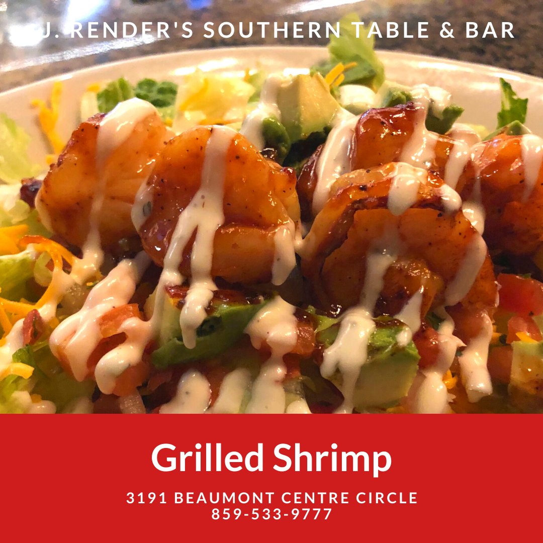jrendersbbq's tweet photo. Did you know we have #GrilledShrimp? We do and you can add or sub it to any salad or entree. This is our Smoked "Chicken" Salad but I substituted Shrimp and it is ahmazing! #seeyouatrenders#sharethelex #yeslex #eatlocallex #eatdrinklex #lexky #lexeat #shrimp #lent https://t.co/iiAT4Sx5Lg