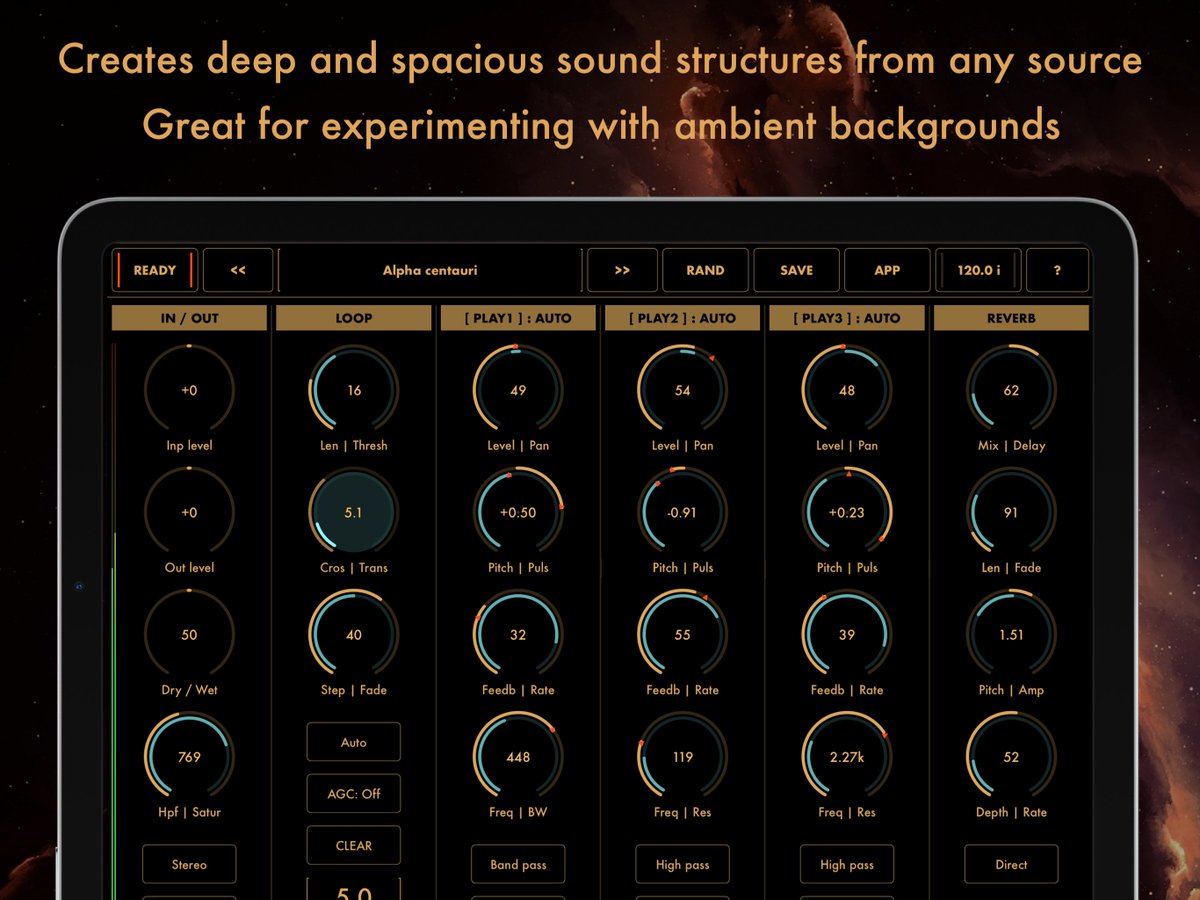 zzzwiw's tweet image. New app SpaceFields - Space Ambient Machine (iOS) just released! AppStore: apps.apple.com/app/spacefield… Details: motion-soundscape.blogspot.com/2022/03/spacef… #spacefields #mobilemusic #ambient #noise #experimental #iosapp