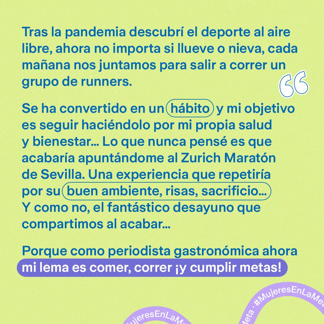 ZurichSeguros's tweet photo. Queremos más mujeres referentes en el running para que seamos más #MujeresEnLaMeta. Conoce la historia épica de @WhatsAppWoman_  , que ha corrido este año el @maratonsevilla 🏃‍♀✊ ¡Inspirándonos juntas podemos conseguirlo! https://t.co/mjYS25r5gN