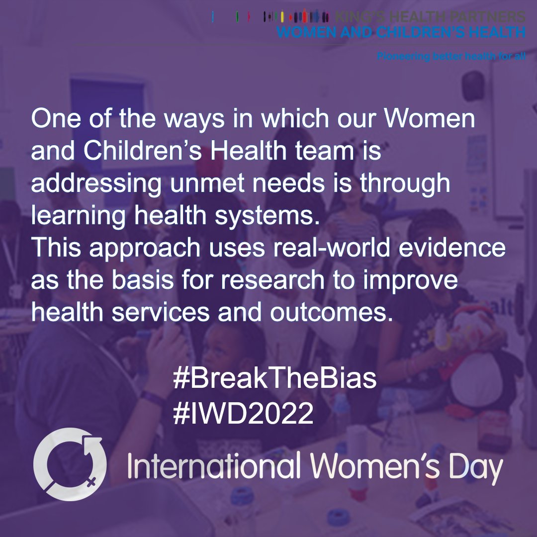 Today we're recognising our superb Women and Children's Health team, led by Dr Ingrid Wolfe, <a href="/EvelinaLondon/">Evelina London</a> and <a href="/KingsCollegeLon/">King's College London</a>, and Dr Nandi Simpson, Programme Lead.

#IWD2022 
#BreakTheBias