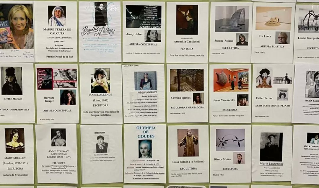 iesginer_org's tweet photo. El Giner celebra el Día Internacional de la Mujer con un mural de mujeres ilustres, la lectura de un manifiesto y una selección musical de canciones conmemorativas a  cargo del Departamento de Música.

¡Muchas felicidades a todas las mujeres de la comunidad educativa del Giner! https://t.co/NoUfPDao8G