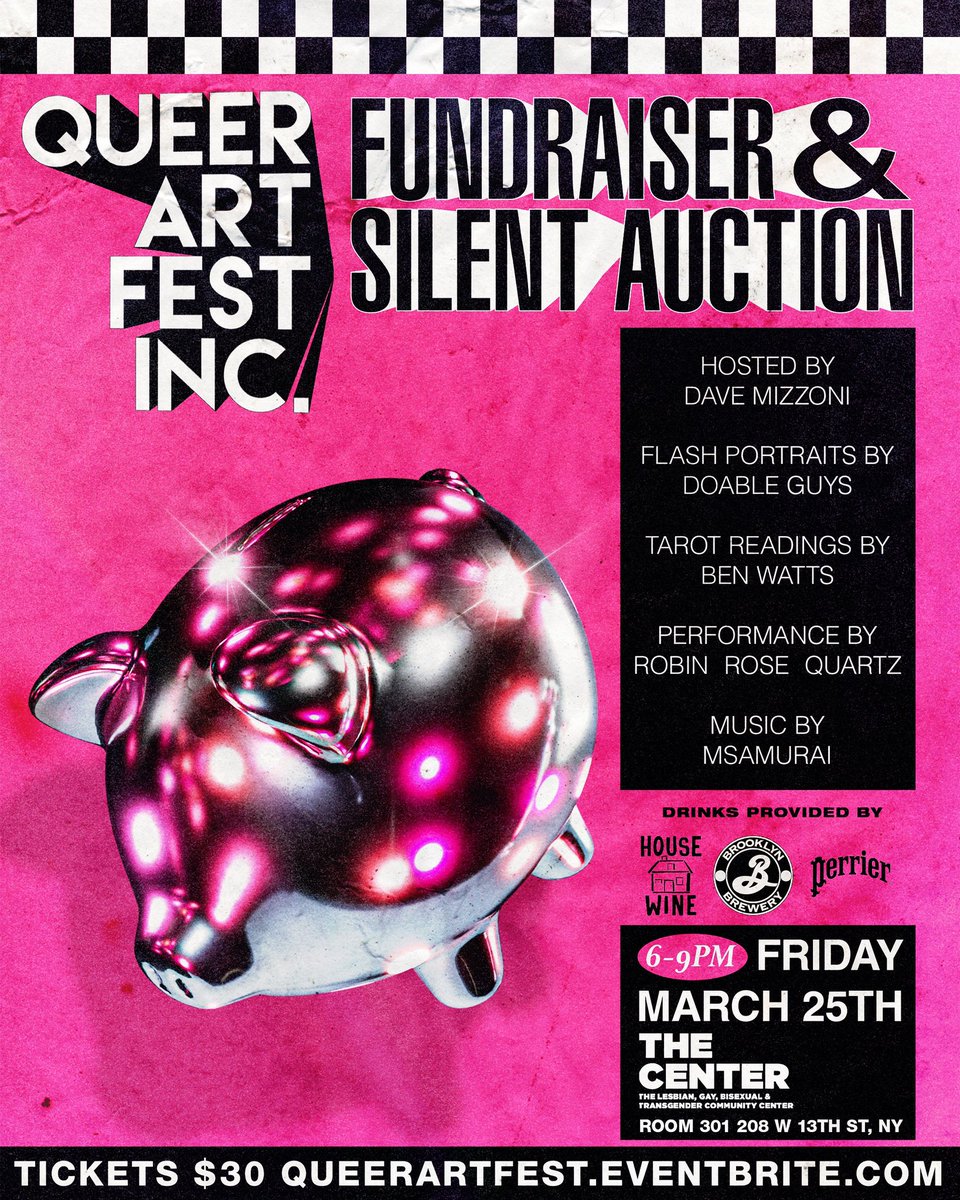 Queer Art Fest Inc. is excited to announce our very first fundraiser, in partnership with <a href="/LGBTCenterNYC/">The Center</a> 
featuring an incredible lineup of talent and fabulous auction items. We hope to see you there! Get your tickets here: queerartfest.eventbrite.com