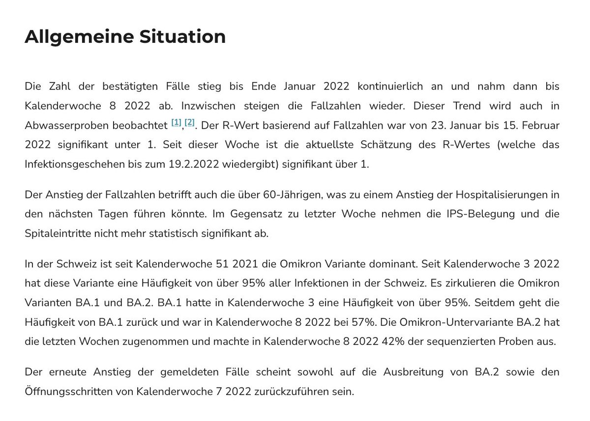 Scientific Advisory Panel COVID-19 (@sciap_covid19) on Twitter photo Epidemiologische Lagebeurteilung 📅 7. März 2022
➡️sciencetaskforce.ch/epidemiologisc… Epidemiologische Lagebeurteilung 📅 7. März 2022
➡️sciencetaskforce.ch/epidemiologisc…