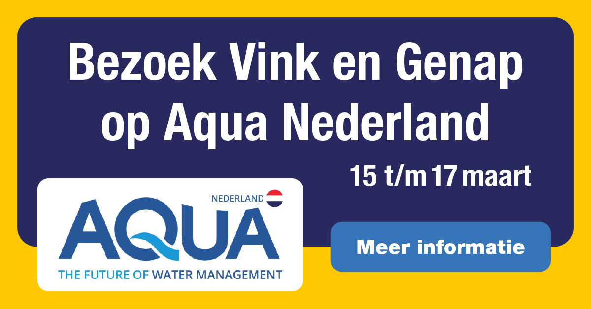 Tijdens de Aqua Nederland, die wordt gehouden van 15 t/m 17 maart in de evenementenhal te Gorinchem, presenteert Vink zich samen met Genap, het Hydroclick systeem van AGRU Kunststofftechnik GmbH op een gezamenlijke stand.

Lees voor meer informatie 
vinkkunststoffen.nl/genap-en-vink-…