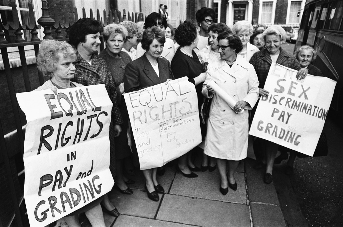 3. 1970 The Equal Pay Act, a direct outcome of the 1968 strike of the women at the Ford car
factory in Dagenham, is implemented to prevent discrimination in relation to terms and
conditions of employment between men and women.