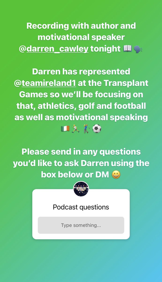 TTOSpod's tweet image. Please comment or DM any questions you’d like to ask Darren Cawley for a chance to feature on the podcast 🎙🎧