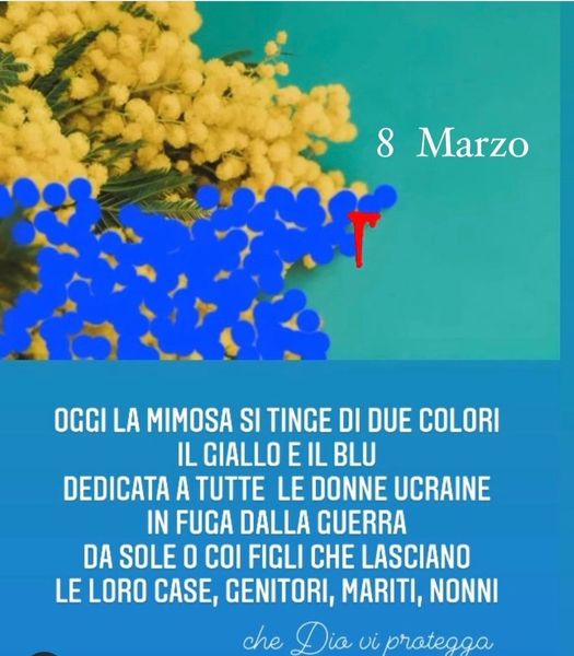 FioreCalogero's tweet photo. Il mio pensiero a voi💛💙
#festadelladonna 
#nowar https://t.co/oIARzaqiEL