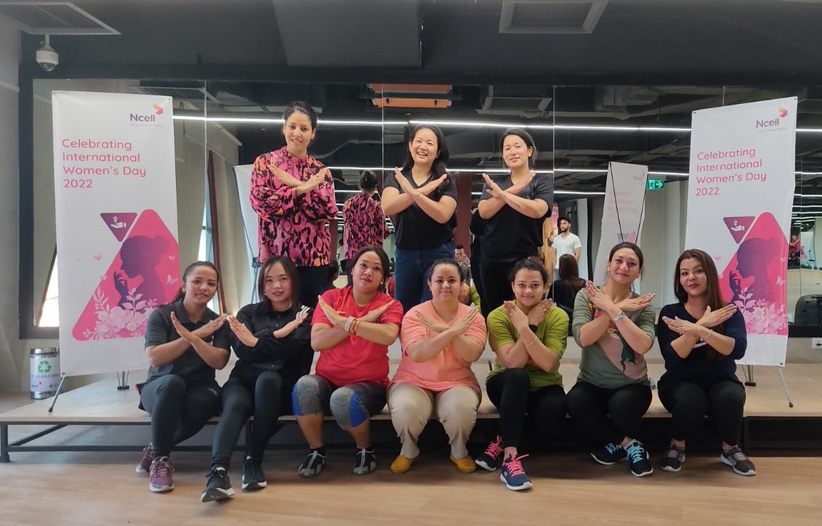 Ncell's tweet photo. We are proud of our female colleagues of #TeamNcell.
To mark the #IWD2022 and acknowledge our amazing female colleagues, a workshop on ‘Women’s Journey with Diet and Nutrition’ was organised on Tuesday, followed by multiple other fitness sessions. https://t.co/5GNFOb8TjZ