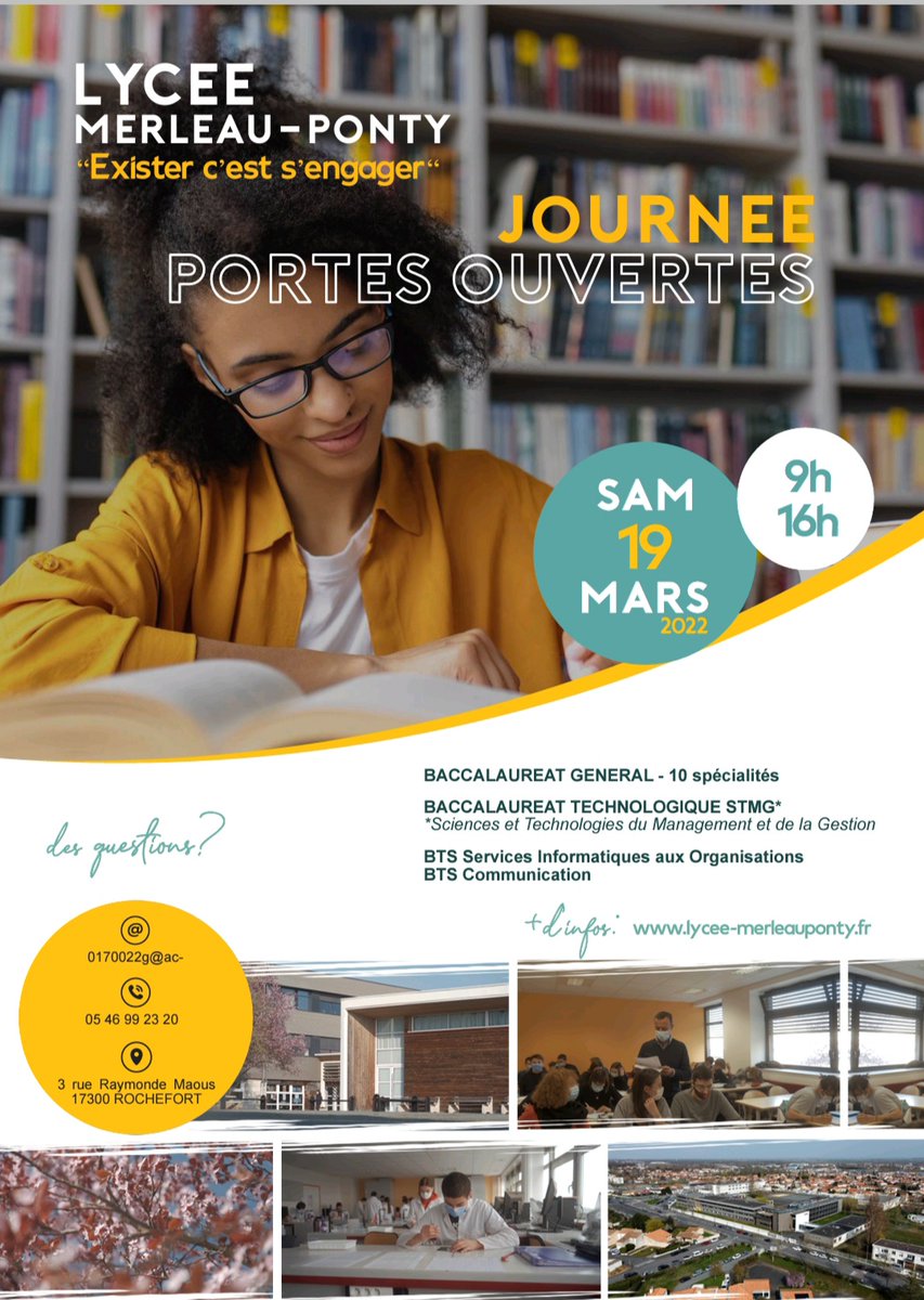 LyceePonty's tweet photo. Le samedi 19 mars, de 9h à 16h, les élèves et les personnels du lycée Merleau Ponty seront heureux de vous accueillir et de répondre à toutes vos questions. https://t.co/bnGbKrjLyb