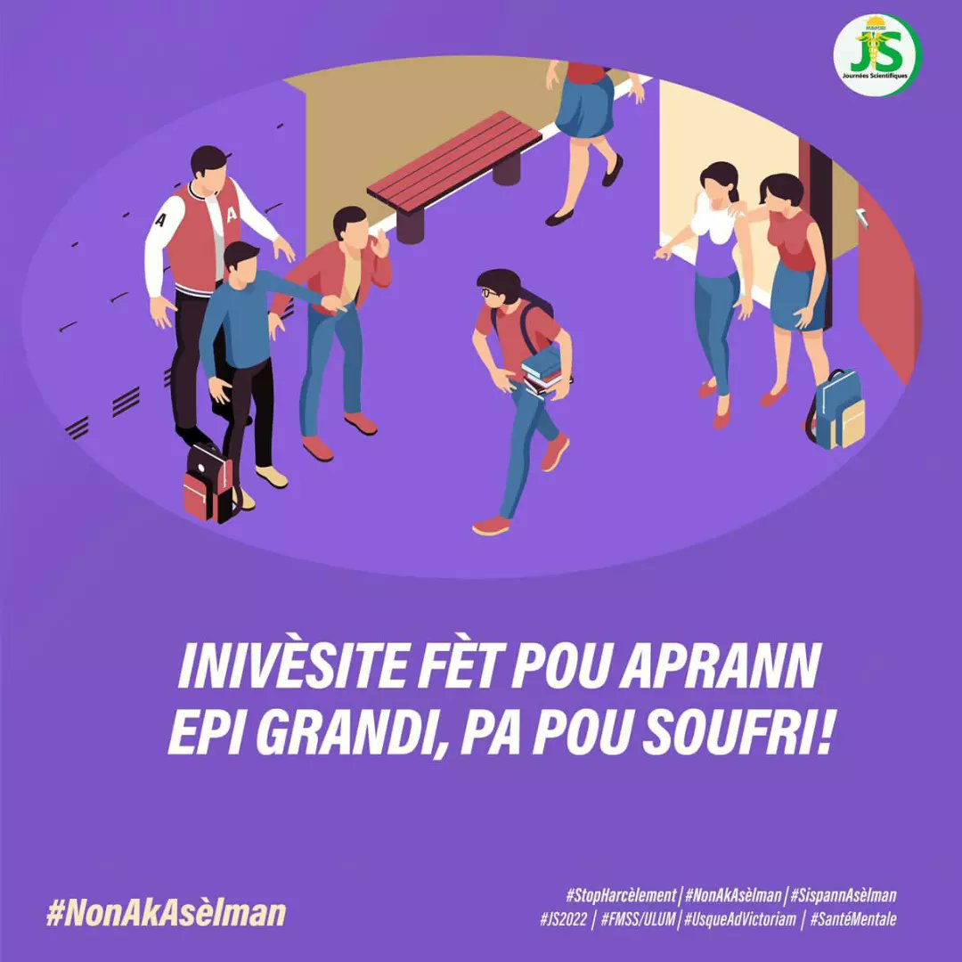 EdASimphat's tweet photo. Inivèsite yo dwe yon espas pou deba entèlektyèl, yon espas pou aprann, pou grandi, pa yon espas pou soufri. 

__________ 
#stopharcelement #nonakasèlman #sispannasèlmam #js2022 #santementale #ulumfmss #usqueadvictoriam https://t.co/ppECtlv9Nv