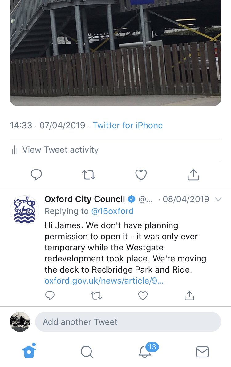 15oxford's tweet photo. Ice rink car park…
3 + years on and car park is still there with the top remaining shut how absurd https://t.co/ayiPgeW15F