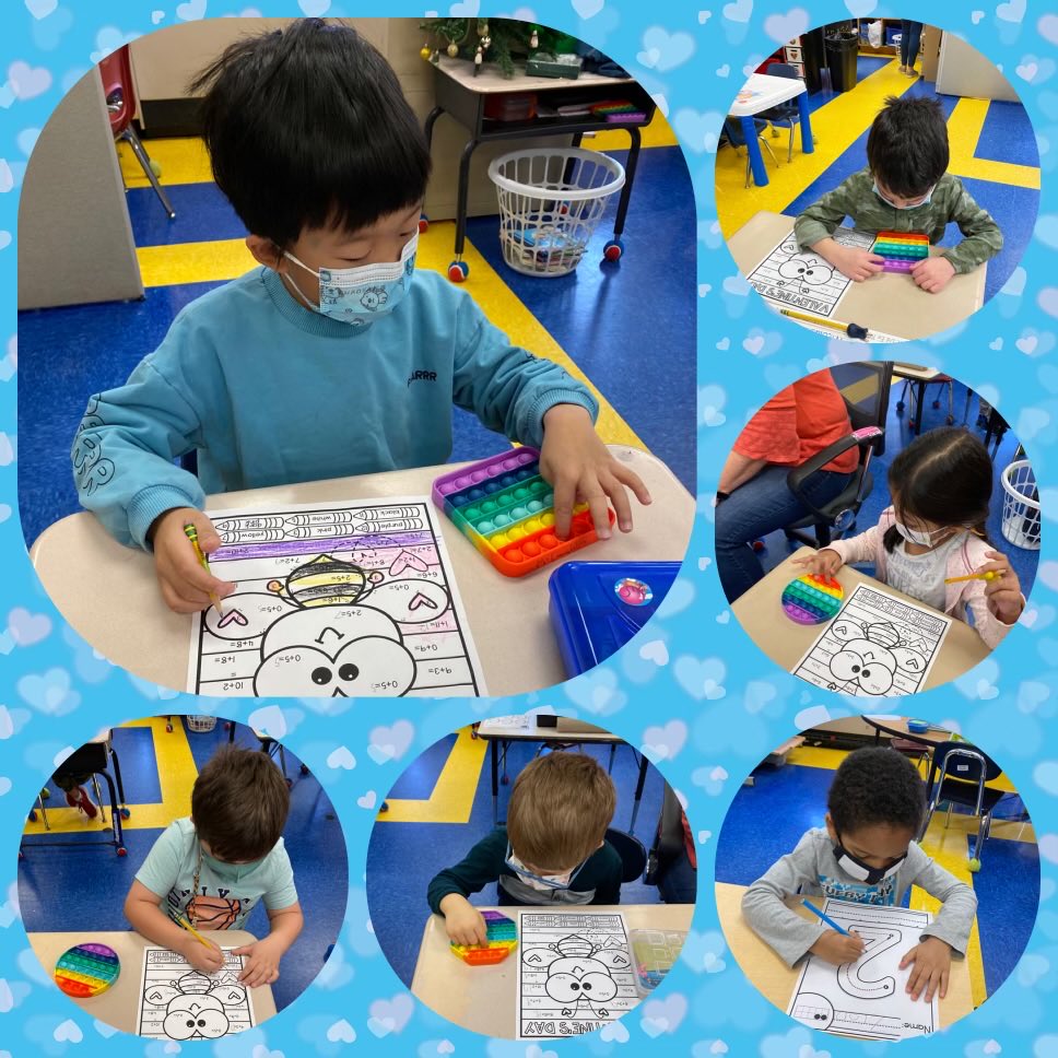 SummitLane_ES's tweet photo. Math Fluency Friday in Mrs. McLaughlin’s class! Addition with pop it’s and rainbow writing numbers! https://t.co/JBRCNN1uf0