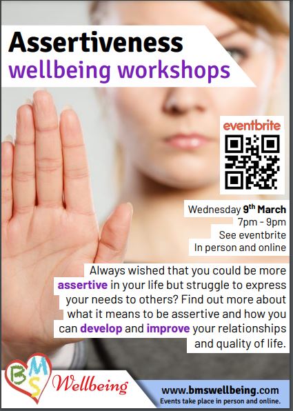 AuroraSmartTech's tweet image. In Association with Aurora Enterprises:
Do you find it difficult to communicate your needs to others? Attend my next Wellbeing Workshop: Assertiveness: 09/03/22: 7pm to 9pm. F2F & Zoom
Click here to buy your tickets now: eventbrite.co.uk/e/assertive-we…
#wellbeing #mentalhealth
