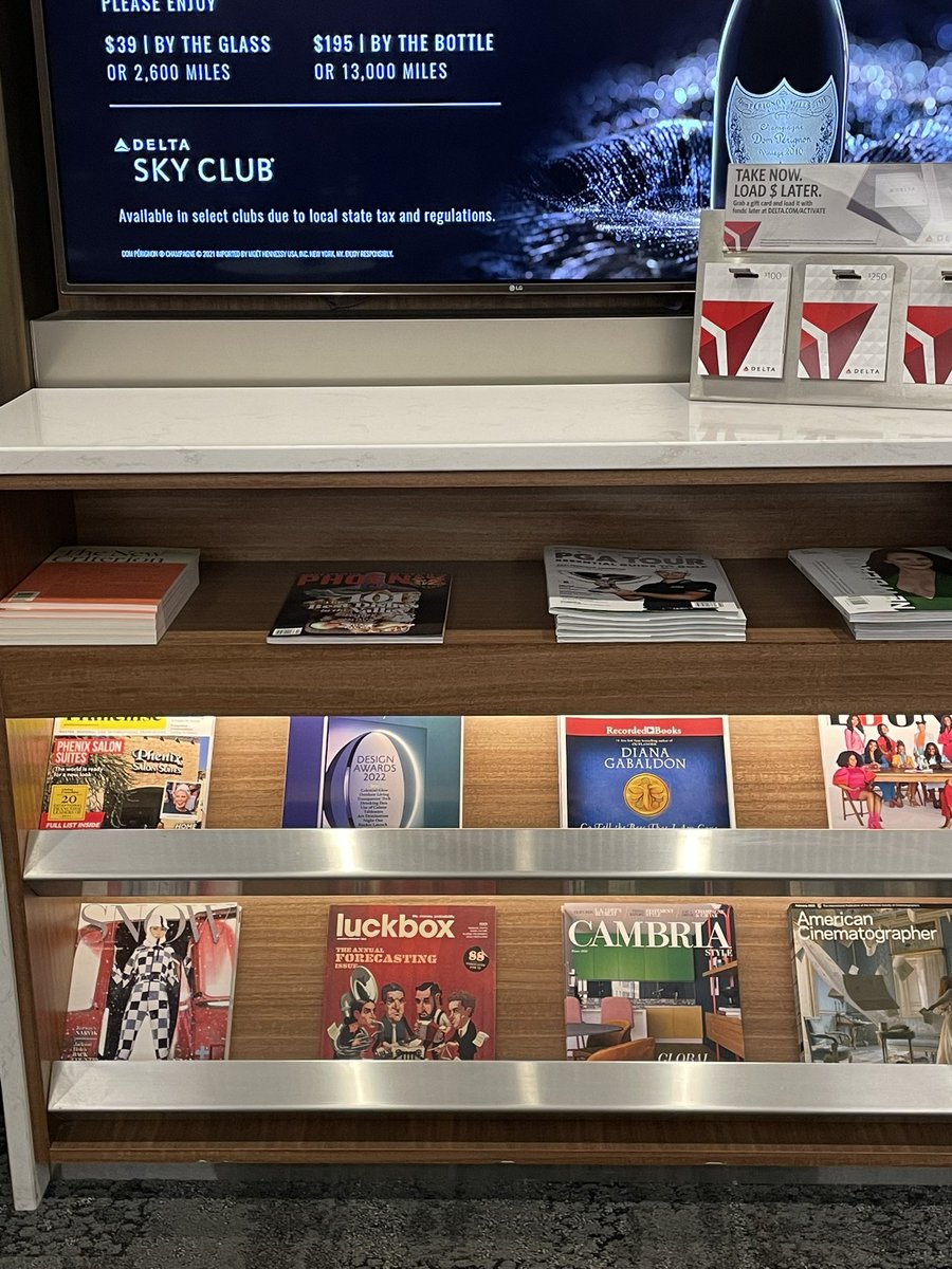 When traveling, the <a href="/Delta/">Delta</a> Sky Club is a relaxing pit stop before flying. Not only is the food good, the lounge is comfortable, and the reading selection is top notch. My favorite is the <a href="/CambriaSurfaces/">CambriaSurfaces</a> magazine 🙂#wearecambria