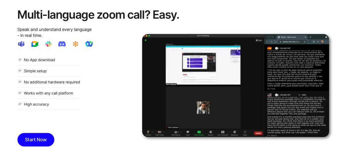 Open up to global audiences, partnerships or sales prospects with our real-time zoom translation. 

✅ Simple setup
✅ Over 30+ languages supported
✅ Works with any call platform

#livetranslation #callinterpretation #aitranslation #zoomtranslation

buff.ly/3IN8Knk